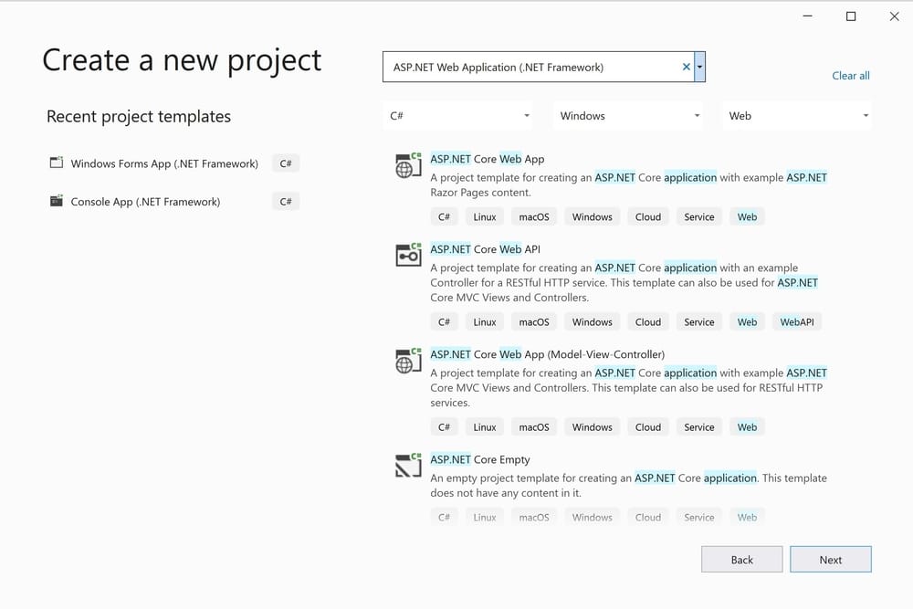 How to Create ASP.NET MVC5 Web Project in Visual Studio 2022?