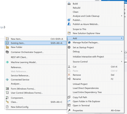Add msedgedriver.exe to your Visual Studio C# Project