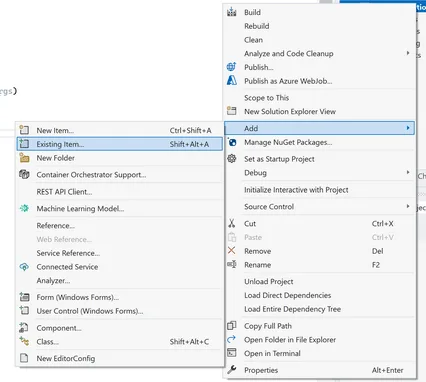 Add msedgedriver.exe to your Visual Studio C# Project