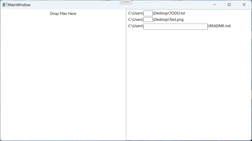 Drag and Drop Application User Interface