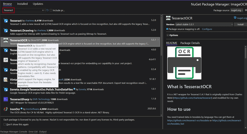 Tesseract Library
